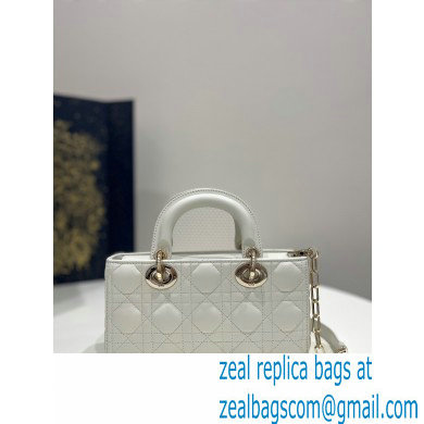 dior small Lady D-Joy Bag in white Cannage Lambskin 2023