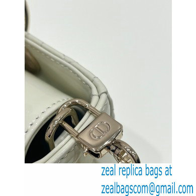 dior small Lady D-Joy Bag in white patent Cannage calfskin 2023