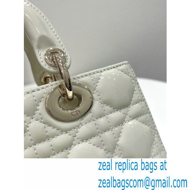 dior small Lady D-Joy Bag in white patent Cannage calfskin 2023 - Click Image to Close