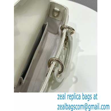 dior small Lady D-Joy Bag in white patent Cannage calfskin 2023