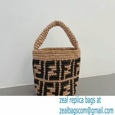 fendi ff logo printed raffia bucket bag 2023 - Click Image to Close