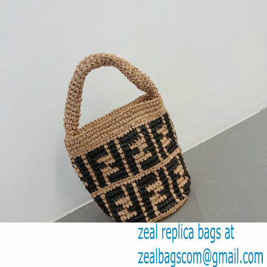 fendi ff logo printed raffia bucket bag 2023 - Click Image to Close