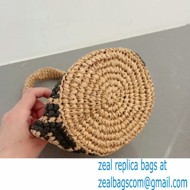 fendi ff logo printed raffia bucket bag 2023