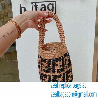 fendi ff logo printed raffia bucket bag 2023 - Click Image to Close