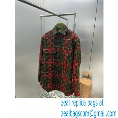 gucci GG tartan wool shirt 721464 2023