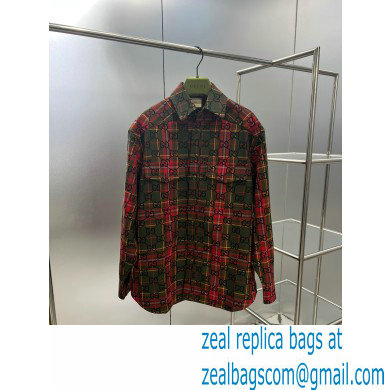 gucci GG tartan wool shirt 721464 2023
