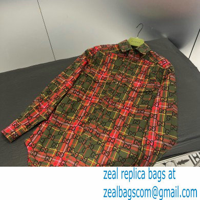 gucci GG tartan wool shirt 721464 2023 - Click Image to Close