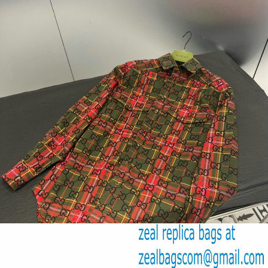 gucci GG tartan wool shirt 721464 2023