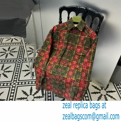 gucci GG tartan wool shirt 721464 2023