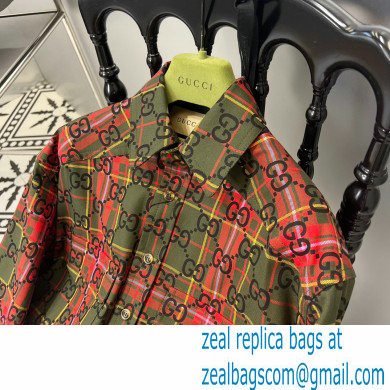 gucci GG tartan wool shirt 721464 2023 - Click Image to Close