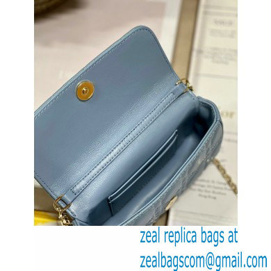 lady dior Latte Cannage Lambskin Phone Pouch blue 2023