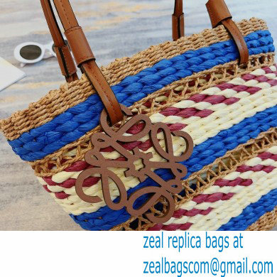 loewe striped raffia bucket bag 2023