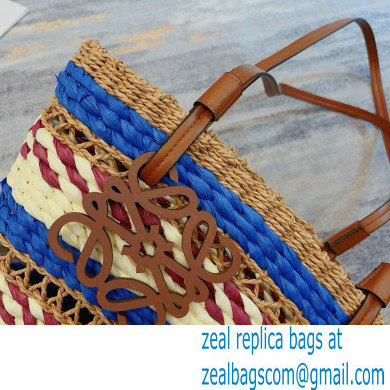 loewe striped raffia bucket bag 2023