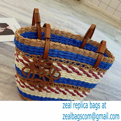 loewe striped raffia bucket bag 2023