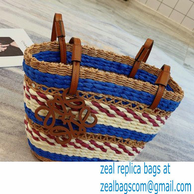 loewe striped raffia bucket bag 2023