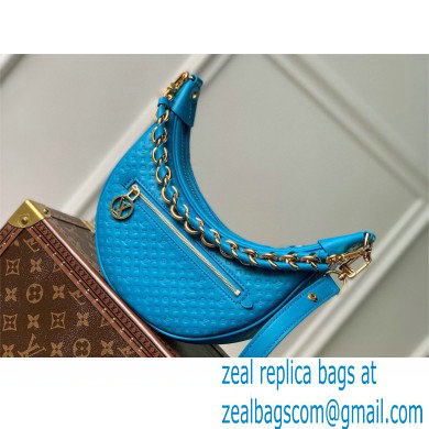louis vuitton Loop baguette handbag in Monogram embossed leather M22593 BLUE 2023