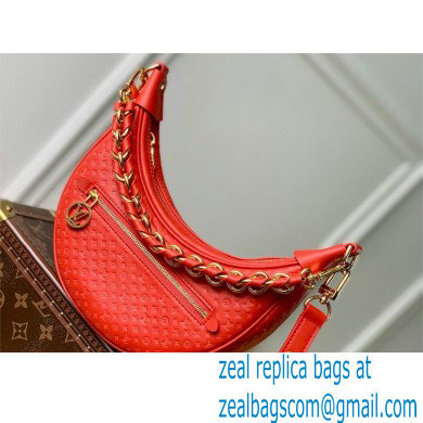 louis vuitton Loop baguette handbag in Monogram embossed leather red M22594 2023