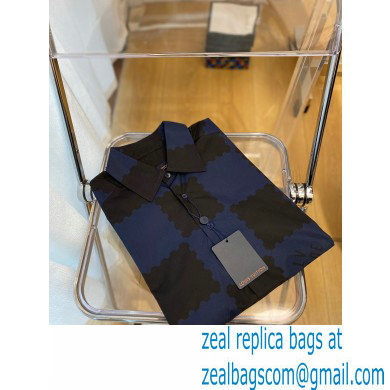 louis vuitton MEN'S black/blue short sleeve Shirt 2023 - Click Image to Close