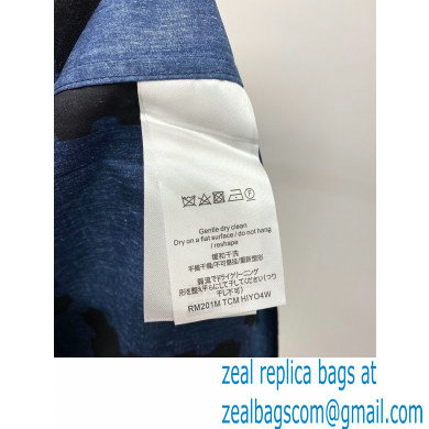 louis vuitton MEN'S black/blue short sleeve Shirt 2023 - Click Image to Close