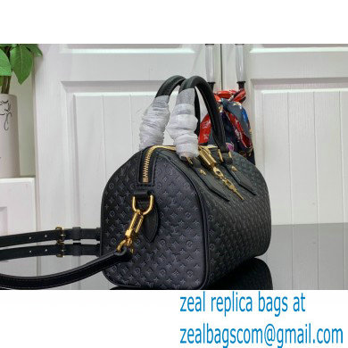 louis vuitton Speedy Bandouliere 20 bag in Monogram motif embossed leather M22595 black 2023 - Click Image to Close