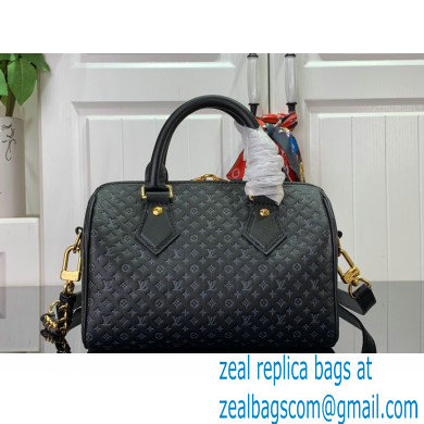 louis vuitton Speedy Bandouliere 20 bag in Monogram motif embossed leather M22595 black 2023