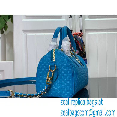 louis vuitton Speedy Bandouliere 20 bag in Monogram motif embossed leather M22596 BLUE 2023