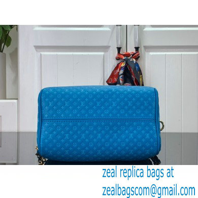 louis vuitton Speedy Bandouliere 20 bag in Monogram motif embossed leather M22596 BLUE 2023