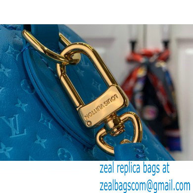 louis vuitton Speedy Bandouliere 20 bag in Monogram motif embossed leather M22596 BLUE 2023
