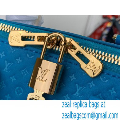 louis vuitton Speedy Bandouliere 20 bag in Monogram motif embossed leather M22596 BLUE 2023