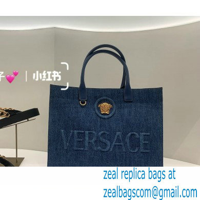 versace La Medusa Canvas Tote Bag blue 2023 - Click Image to Close