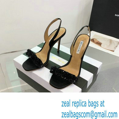 Aquazzura Heel 10.5cm Chain Of Love Sandals Black 2023