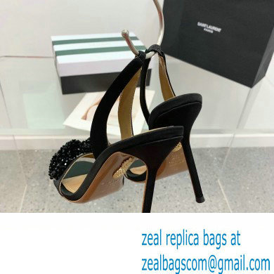 Aquazzura Heel 10.5cm Chain Of Love Sandals Black 2023 - Click Image to Close