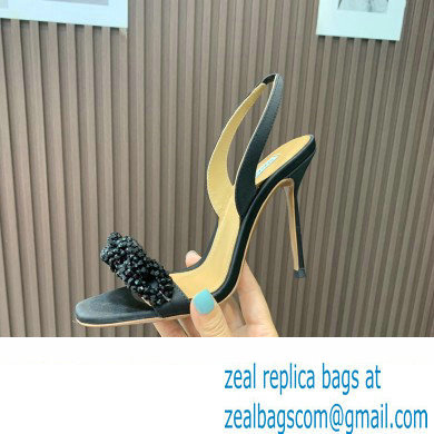 Aquazzura Heel 10.5cm Chain Of Love Sandals Black 2023 - Click Image to Close