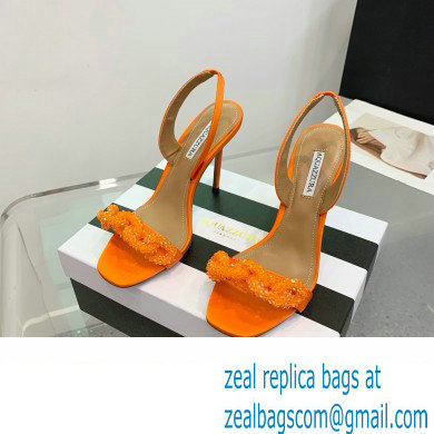 Aquazzura Heel 10.5cm Chain Of Love Sandals Orange 2023 - Click Image to Close