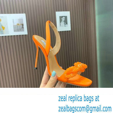 Aquazzura Heel 10.5cm Chain Of Love Sandals Orange 2023 - Click Image to Close