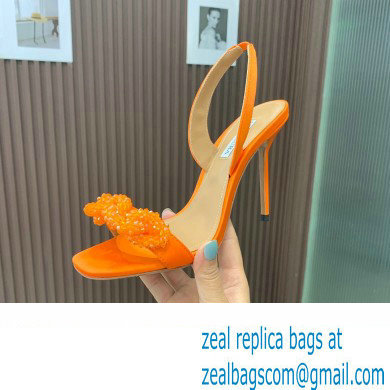 Aquazzura Heel 10.5cm Chain Of Love Sandals Orange 2023