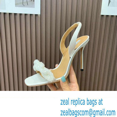 Aquazzura Heel 10.5cm Chain Of Love Sandals White 2023