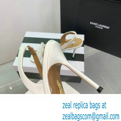 Aquazzura Heel 10.5cm Chain Of Love Sandals White 2023 - Click Image to Close