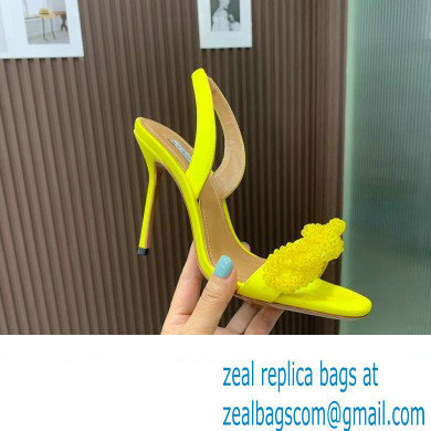 Aquazzura Heel 10.5cm Chain Of Love Sandals Yellow 2023 - Click Image to Close