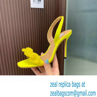 Aquazzura Heel 10.5cm Chain Of Love Sandals Yellow 2023 - Click Image to Close