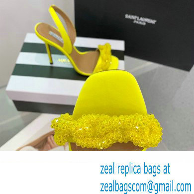 Aquazzura Heel 10.5cm Chain Of Love Sandals Yellow 2023 - Click Image to Close