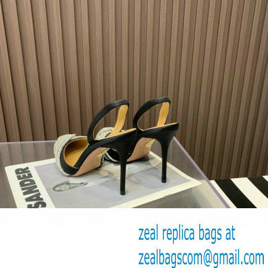 Aquazzura Heel 10.5cm Gatsby Sling Satin Slingback Black 2023