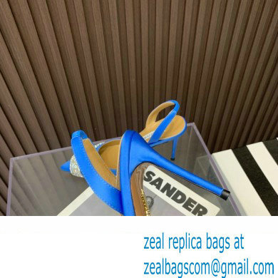 Aquazzura Heel 10.5cm Gatsby Sling Satin Slingback Blue 2023 - Click Image to Close