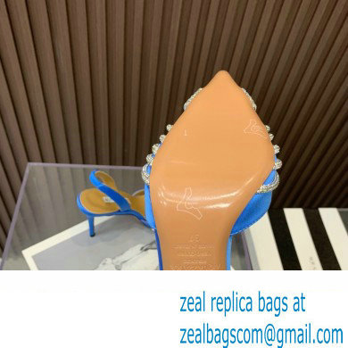 Aquazzura Heel 10.5cm Gatsby Sling Satin Slingback Blue 2023