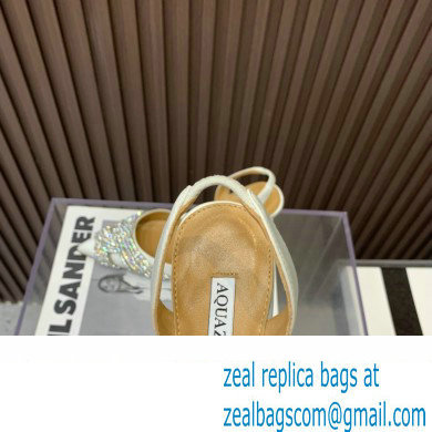 Aquazzura Heel 10.5cm Gatsby Sling Satin Slingback White 2023