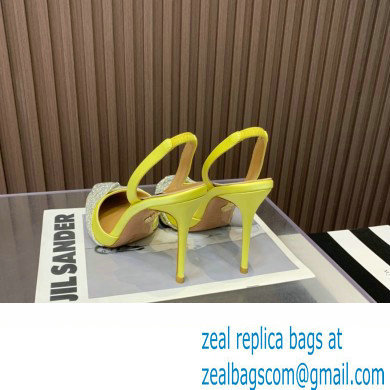 Aquazzura Heel 10.5cm Gatsby Sling Satin Slingback Yellow 2023 - Click Image to Close