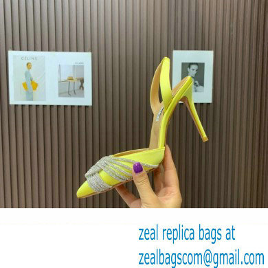 Aquazzura Heel 10.5cm Gatsby Sling Satin Slingback Yellow 2023 - Click Image to Close