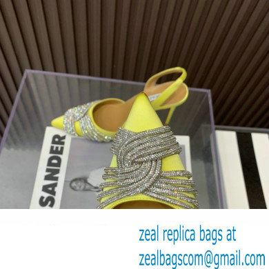 Aquazzura Heel 10.5cm Gatsby Sling Satin Slingback Yellow 2023 - Click Image to Close