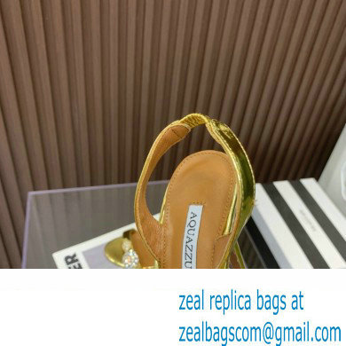 Aquazzura Heel 10.5cm Love Bubble Crystal-embellished Sandals Gold 2023