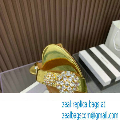 Aquazzura Heel 10.5cm Love Bubble Crystal-embellished Sandals Gold 2023 - Click Image to Close